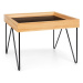 Besoa Big Lyon, konferenční stolek, melamin/MDF s dubovou dýhou, ocelový rám, černý