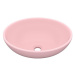 SHUMEE Luxusní oválné keramické umyvadlo 40 × 33 cm matně růžové