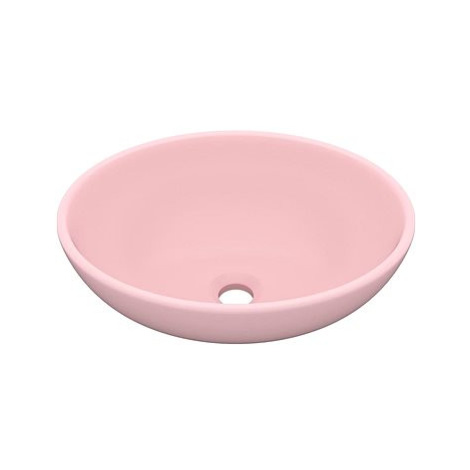 SHUMEE Luxusní oválné keramické umyvadlo 40 × 33 cm matně růžové