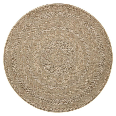 NORTHRUGS - Hanse Home koberce Kusový koberec Forest 103998 Beige/Brown 200x200 (průměr) kruh