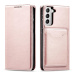 Magnet Card Case elegantní knížkové pouzdro s venkovní kapsou na Samsung Galaxy S22 PLUS 5G Pink