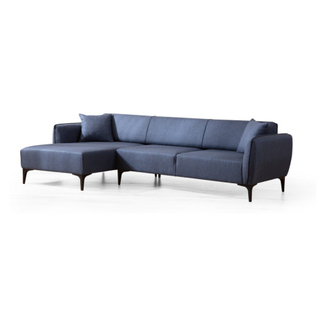 Hanah Home Rohová sedací souprava Belissimo 270 cm modrá levá