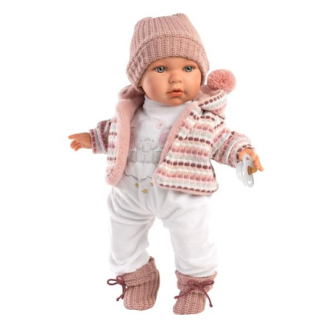 Llorens 42406 BABY JULIA - realistická panenka se zvuky a měkkým látkovým tělem - 42 cm