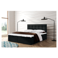Eka Kontinentální čalouněná postel OSLO (200x200 cm) Barva látky Trinity: (2316) Černá