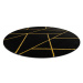 Dywany Łuszczów Kusový koberec Emerald geometric 1012 black and gold kruh - 200x200 (průměr) kru