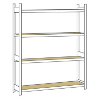 SCHULTE Širokorozpěťový regál, s dřevotřískovou deskou, výška 2500 mm, rozpětí 2250 mm, základní