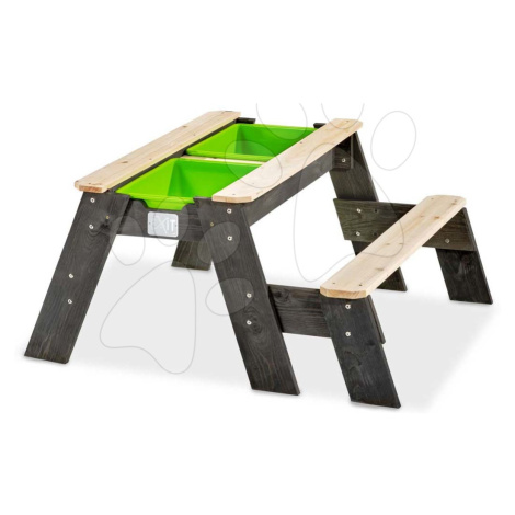 Pískoviště cedrové stůl na vodu a písek Aksent sand&water table Exit Toys piknikové s lavicí a k
