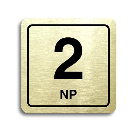 Accept Piktogram "2 NP" (80 × 80 mm) (zlatá tabulka - černý tisk)