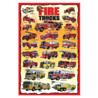 Plakát, Obraz - Fire Trucks, 61 × 91.5 cm