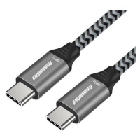 PremiumCord Kabel USB-C, bavlněný oplet, 2m
