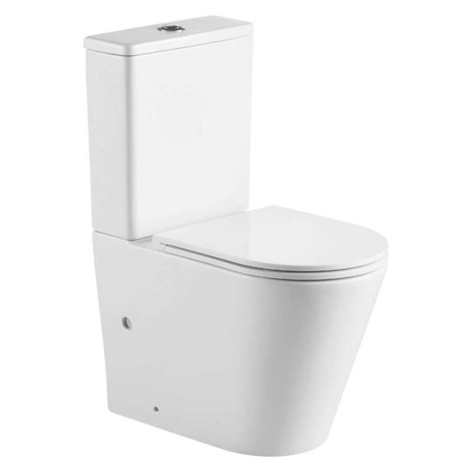 Mereo - WC kombi se sedátkem SoftClose, vario odpad, Rimless, bílá VSD91T1