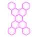 Escape6 Kompletní LED hexagonové svítidlo růžové, rozměr 9 elementů 246 × 386 cm tvar X