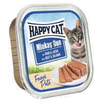 Happy Cat Minkas Duo paštika, hovězí a losos 16 × 100 g