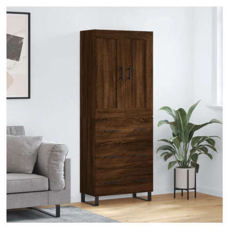 vidaXL Skříň highboard hnědý dub 69,5 x 34 x 180 cm kompozitní dřevo