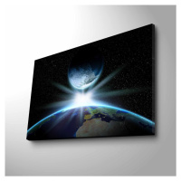Wallity Obraz s LED osvětlením SETKÁNÍ ZEMĚ A MĚSÍCE 45 x 70 cm