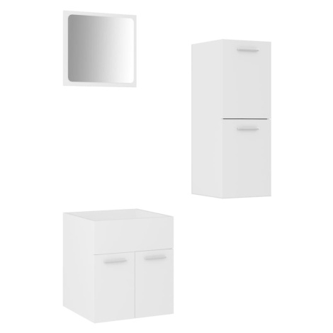 vidaXL Set koupelnového nábytku bílý dřevotříska