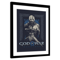 Obraz na zeď - God of War: Ragnarok - Kratos and Atreus, 34 × 44.2 cm, 40 l