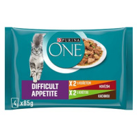 Purina ONE Difficult Appetite Multipack kuře ve šťávě 4 × 85 g