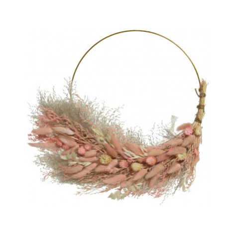Dekorační věnec Sušené trávy 30 cm, růžový Asko