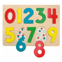 Woody dřevěné Puzzle na desce Číslice s beruškami