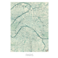 Mapa Paris, Hubert Roguski, 30 × 40 cm