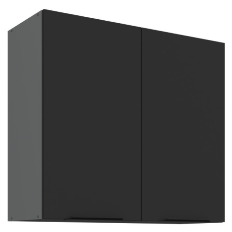 Horní kuchyňská skříňka LUNARA - šířka 80 cm, černá / antracit