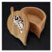 AMADEA Dřevěná krabička ve tvaru listu, masivní dřevo s vkladem z topolové překližky, 11x6x3 cm
