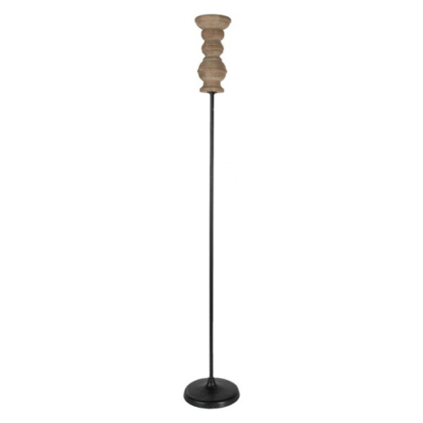 Dřevěný černý svícen na vysoké noze – 102 cm Clayre & Eef