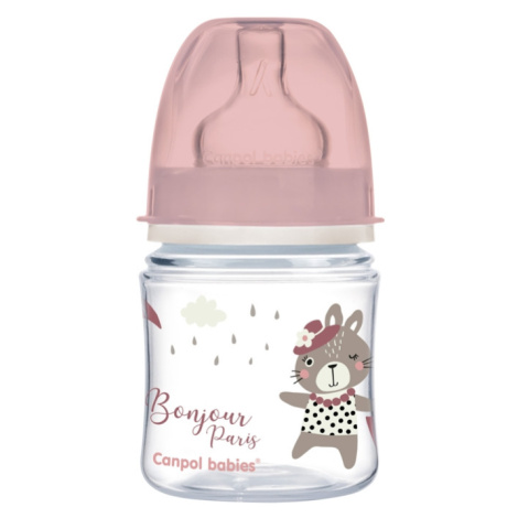 CANPOL BABIES - Láhev se širokým hrdlem Bonjour Paris 120 ml růžová