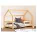 Benlemi Dětská postel domeček TERY se zábranou Zvolte barvu: Béžová, Zvolte rozměr: 140x200 cm, 