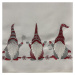 Bílá vánoční štóla s červenou výšivkou skřítků