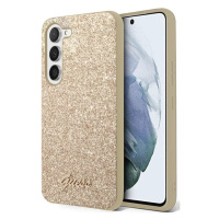 Kryt Guess Samsung Galaxy S23 gold hard case Glitter Script (GUHCS23SHGGSHD)