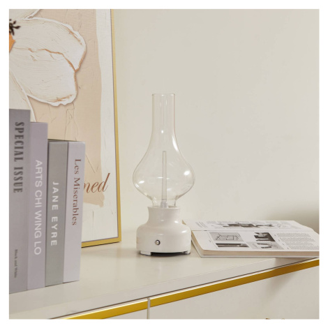 Lindby Nabíjecí stolní lampa Lindby LED Maxentius, krémová, dotykový stmívač
