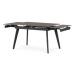 Jídelní stůl 120+30+30x80 cm, keramická deska šedý mramor, kov, černý matný lak
