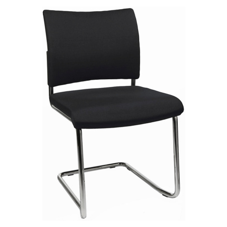 Topstar Židle pro návštěvy, stohovací, pružná podnož, čalouněné opěradlo, bal.j. 2 ks, černá
