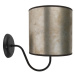 Klasická nástěnná lampa černá se zinkovým velurovým odstínem - mat