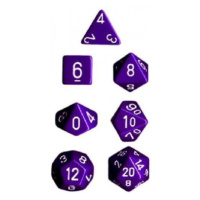 Sada kostek Chessex Opaque Polyhedral 7-Die Set - Purple with White
