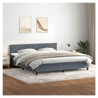 vidaXL Box spring postel s matrací tmavě šedá 200x220 cm samet