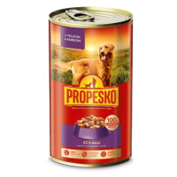 Propesko konzerva pro psy s telecím a kuřecím v omáčce 2 × 1240 g