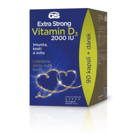 Gs Extra Strong vitamin D3 2000 IU 90 Kapslí + Dárek Green Swan