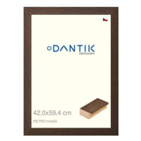 DANTIK rámeček 42 × 59,4, RETRO hnědý plexi čiré