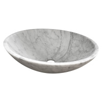 BLOK kamenné umyvadlo 42x14 cm, bílá carrara mat 2401-42