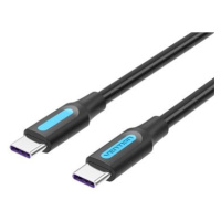 Vention Type-C (USB-C) 2.0 (M) to USB-C (M) 100W / 5A Cable 1.5M Black PVC Type
