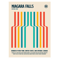 Ilustrace Niagara Falls National Park Travel Poster, Retrodrome, 30x40 cm