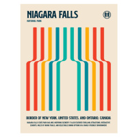 Ilustrace Niagara Falls National Park Travel Poster, Retrodrome, 30 × 40 cm