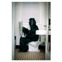 Fotografie Gorilla Uses a Vintage Bathroom While, RyanJLane, 26.7 × 40 cm