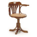 Estila Luxusní otočná ratanová židle RATTAN s područkami z masivního hnědého dřeva
