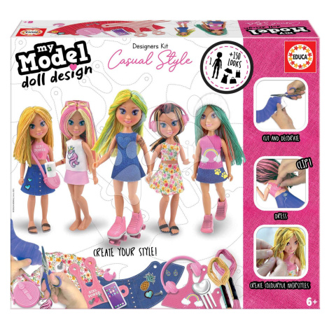 Kreativní tvoření Design Your Doll Casual Style Educa vyrob si vlastní městské panenky 5 modelů 