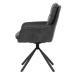 Jídelní židle šedá látka, otočný mechanismus P 90° + L90° s vratným mechanismem - funkce reset, 