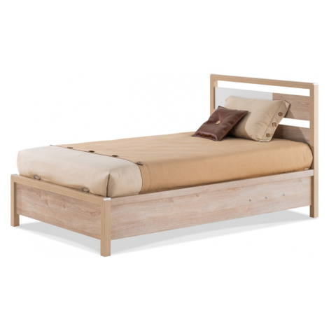 Studentská postel 120x200 s úložným prostorem artos - dub sofia/bílá